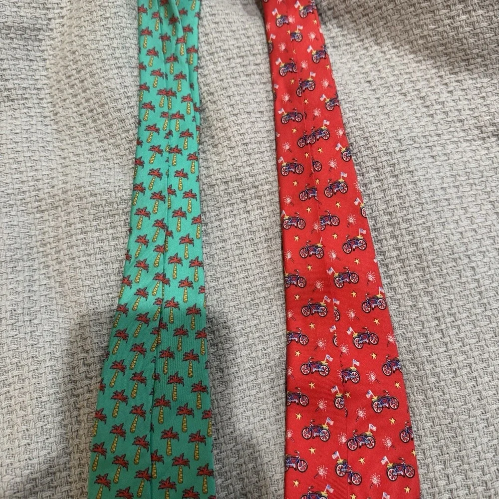 2 Peter Blair Tie‎ 4th July Palm Trees Print 100% SilkUSA 58